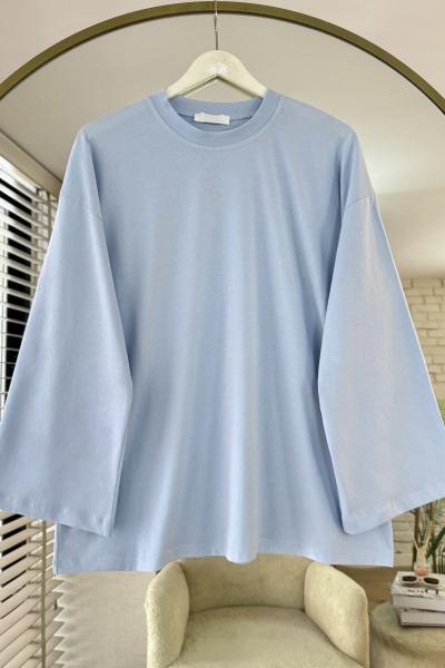 Basic Süprem Sweatshirt Bebe Mavisi