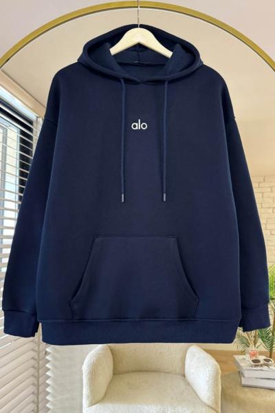 Alo Baskılı Sweatshirt Lacivert