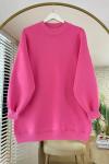 Basic Üç İplik Sweatshirt Pembe