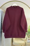 Basic Üç İplik Sweatshirt Bordo