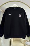 Bisiklet Yaka BJK Sweatshirt Siyah