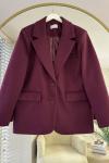 Blazer Kaşe Ceket Bordo