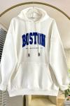 Boston Üç İplik Sweatshirt Beyaz