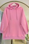 Torba Cepli Üç İplik Sweatshirt Pembe