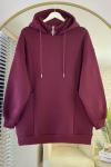 Torba Cepli Üç İplik Sweatshirt Bordo