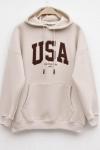 Oversize USA Sweatshirt Bej