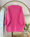 Basic Üç İplik Sweatshirt Pembe