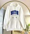 Boston Üç İplik Sweatshirt Beyaz