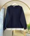 Parçalı Üç İplik Sweatshirt Lacivert